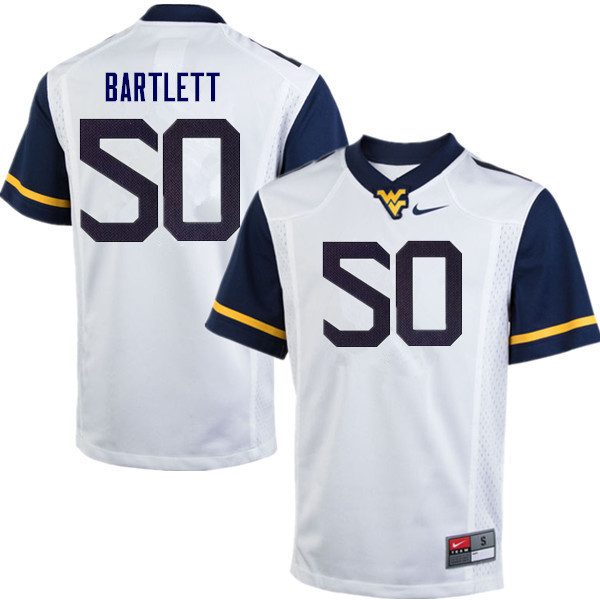 NCAA Men's Jared Bartlett West Virginia Mountaineers White #50 Nike Stitched Football College Authentic Jersey LM23G12OX